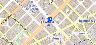 Pg. de Gràcia, Barcelona, teléfono +34 933 42 82